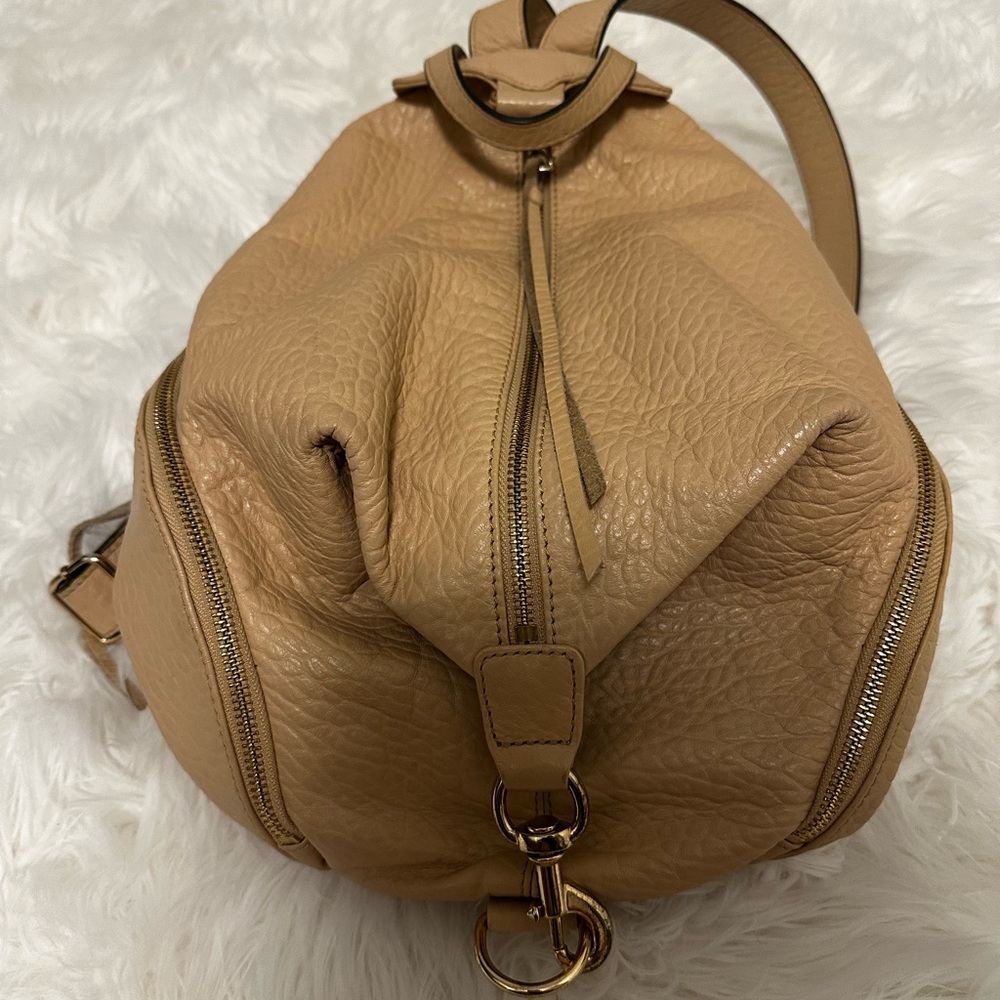 Rebecca Minkoff Tan Leather Backpack with Textured Finish